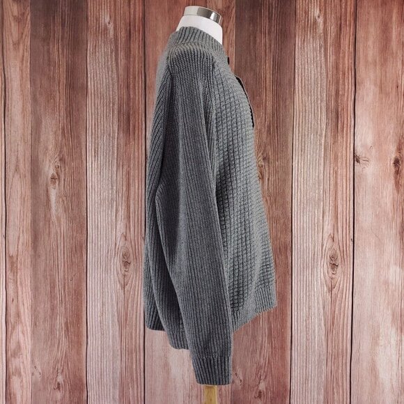 NWT Duluth Trading Co Mens XXL Burly Retirement Button Mock Sweater Cotton Knit - Picture 3 of 14
